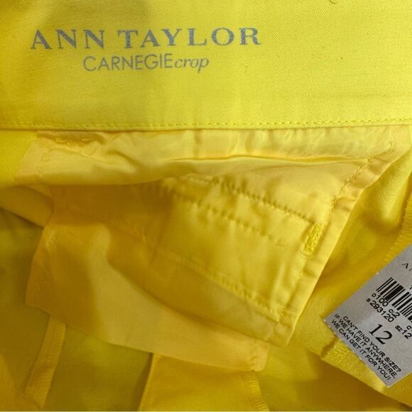 Ann Taylor The Carnegie Crop Pants in Yellow | Size 12 - Picture 6 of 10